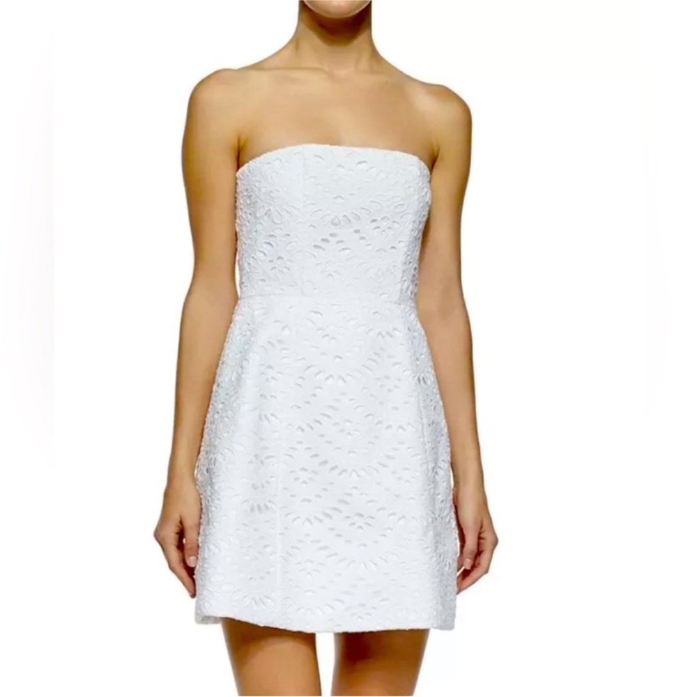 Alice + Olivia Strapless White Dress
